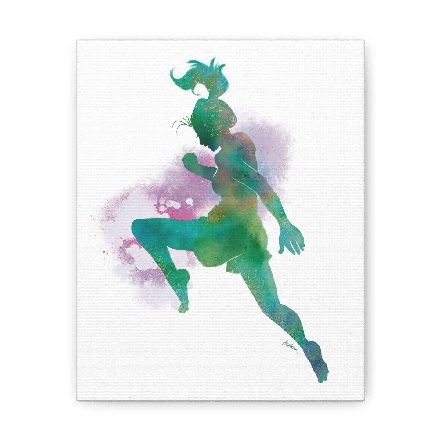 Muay Thai Women Flying Knee Canvas Gallery Wraps