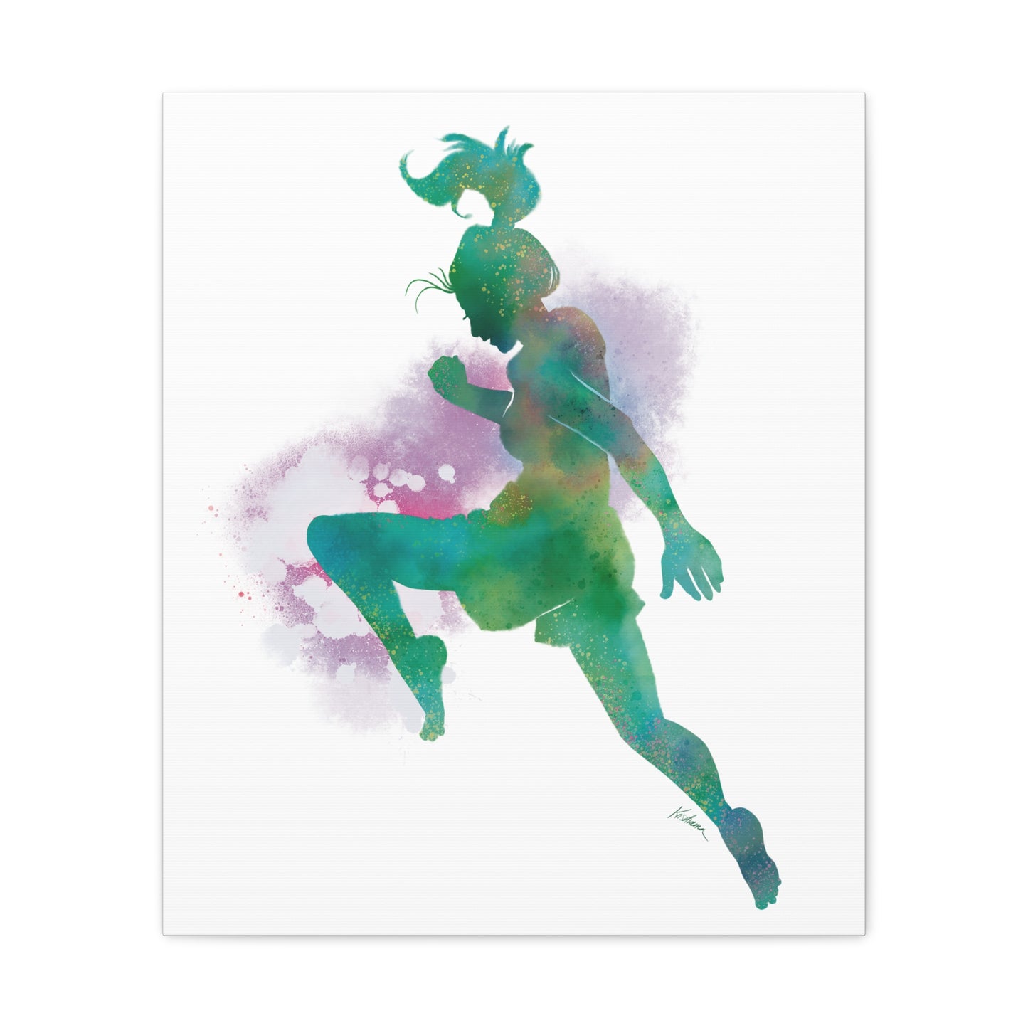 Muay Thai Women Flying Knee Canvas Gallery Wraps
