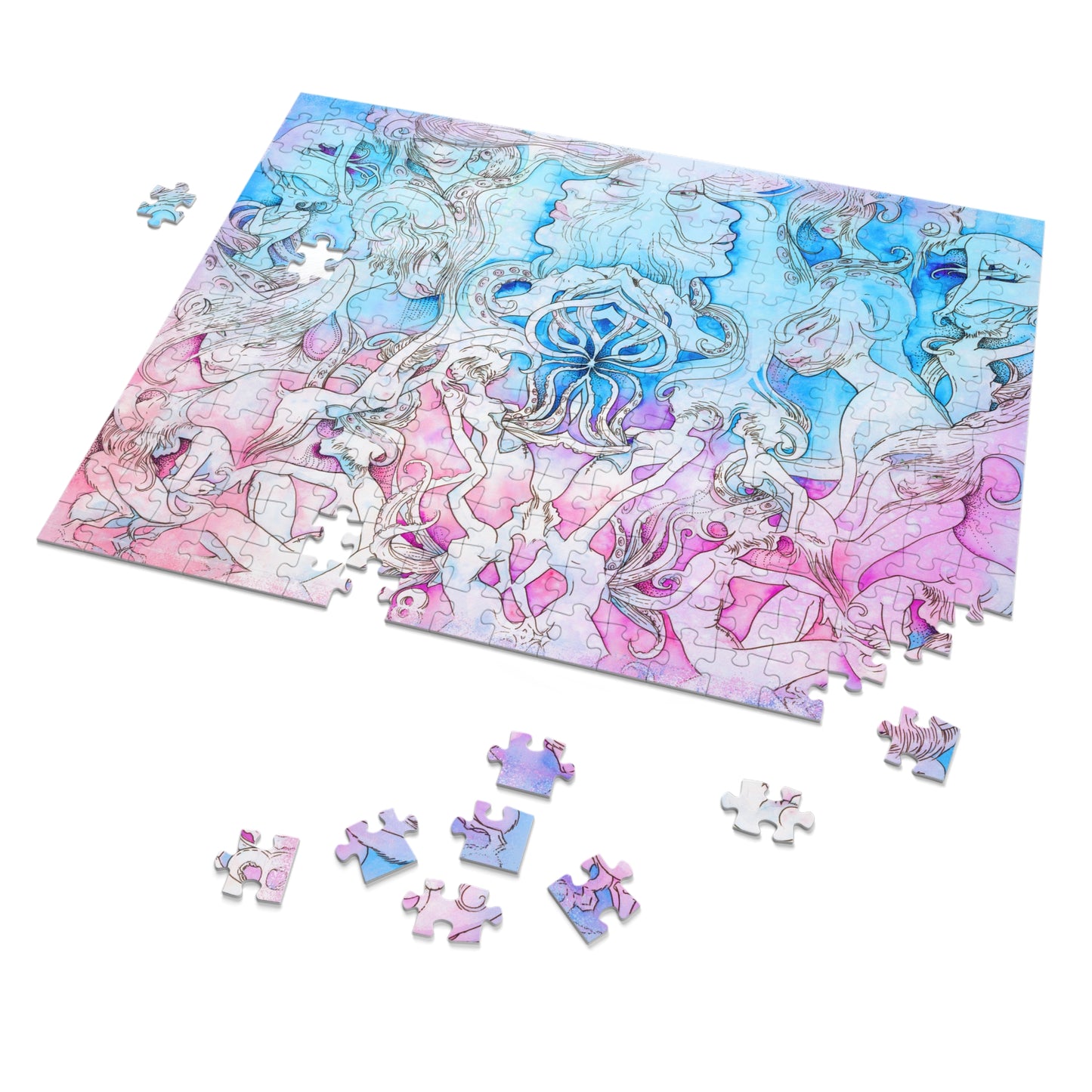 Birth Of Density Watercolor Art Jigsaw Puzzle