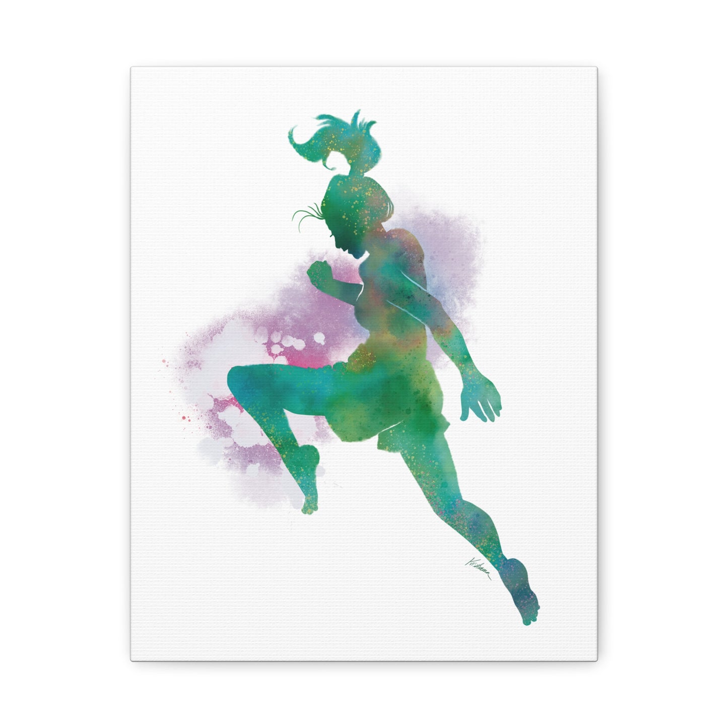 Muay Thai Women Flying Knee Canvas Gallery Wraps