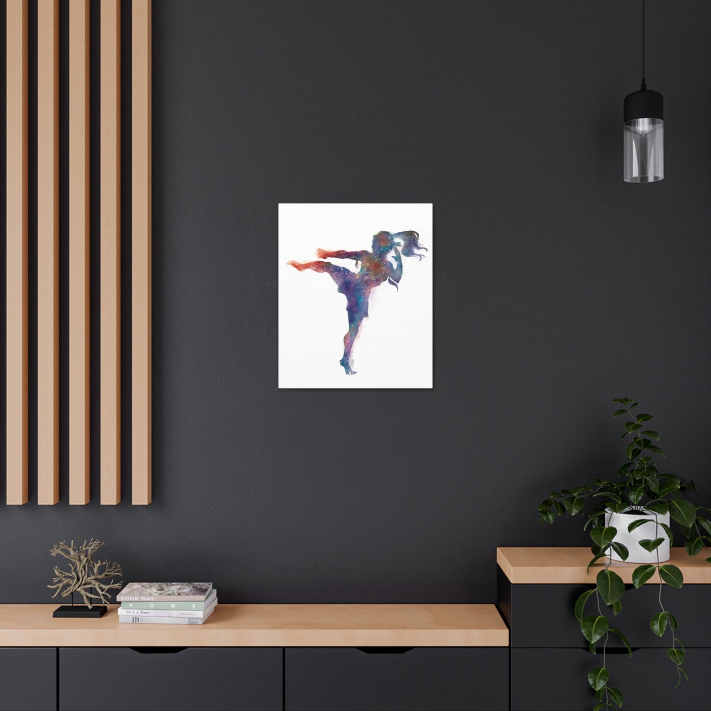 Muay Thai Women Body Kick Canvas Gallery Wraps
