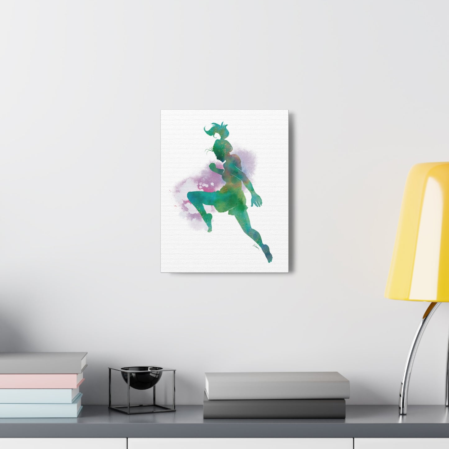Muay Thai Women Flying Knee Canvas Gallery Wraps
