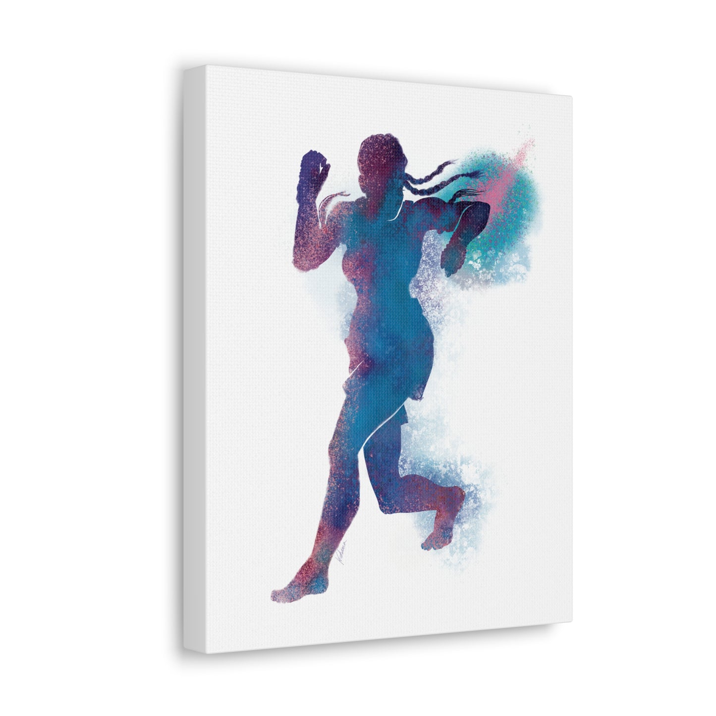 Muay Thai Women Spinning Elbow Canvas Gallery Wraps