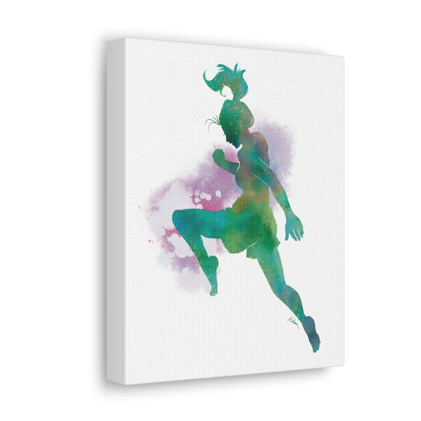 Muay Thai Women Flying Knee Canvas Gallery Wraps