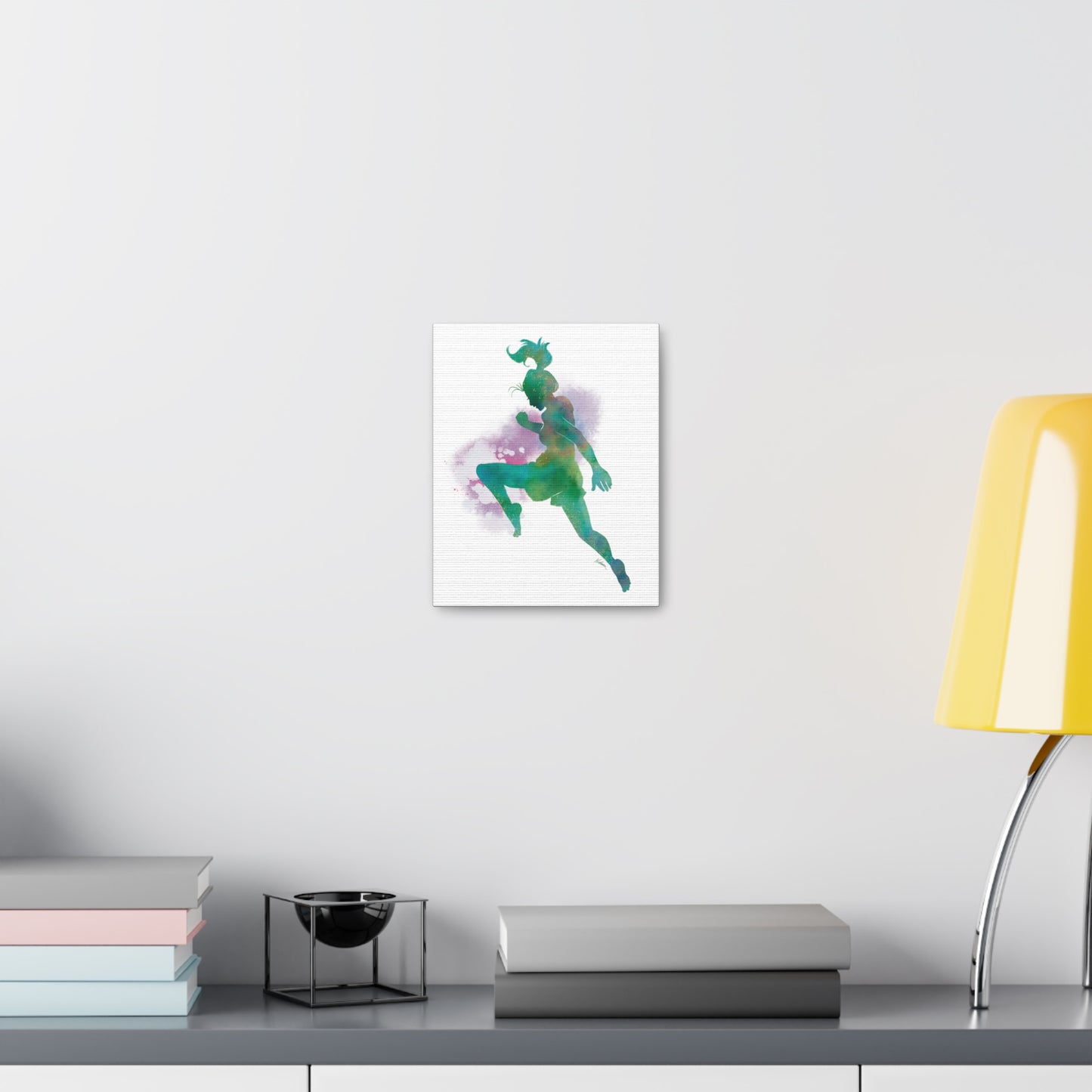 Muay Thai Women Flying Knee Canvas Gallery Wraps