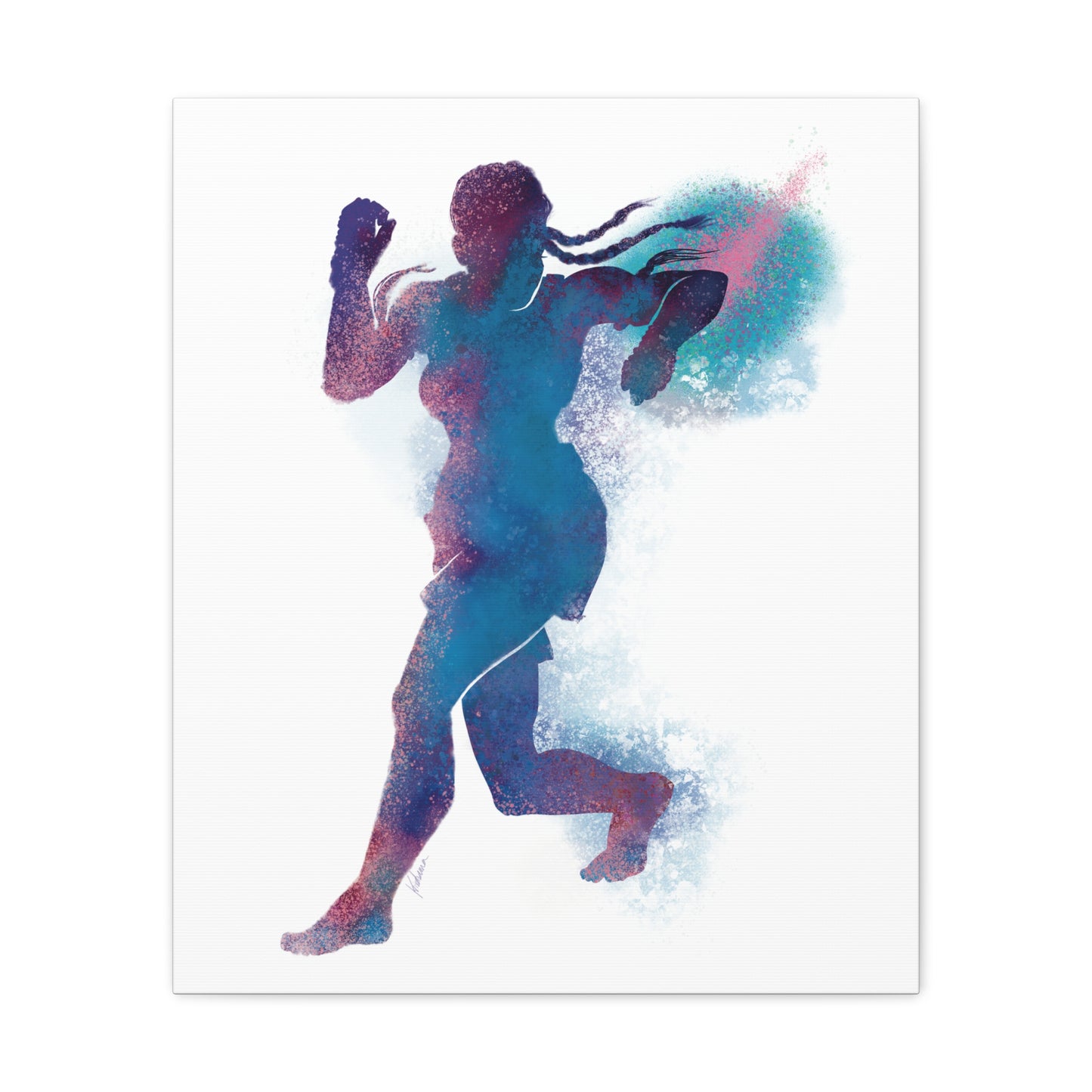 Muay Thai Women Spinning Elbow Canvas Gallery Wraps