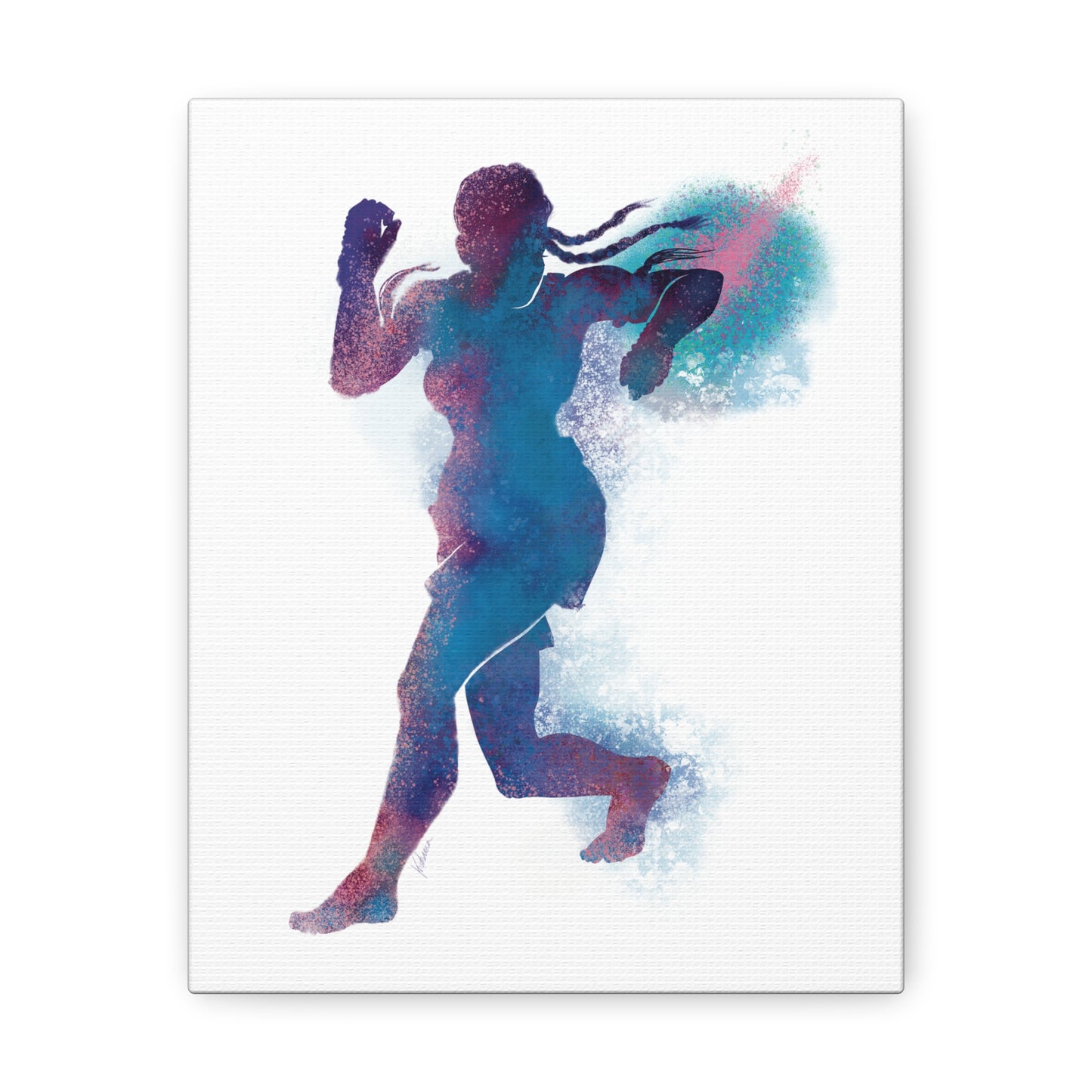 Muay Thai Women Spinning Elbow Canvas Gallery Wraps