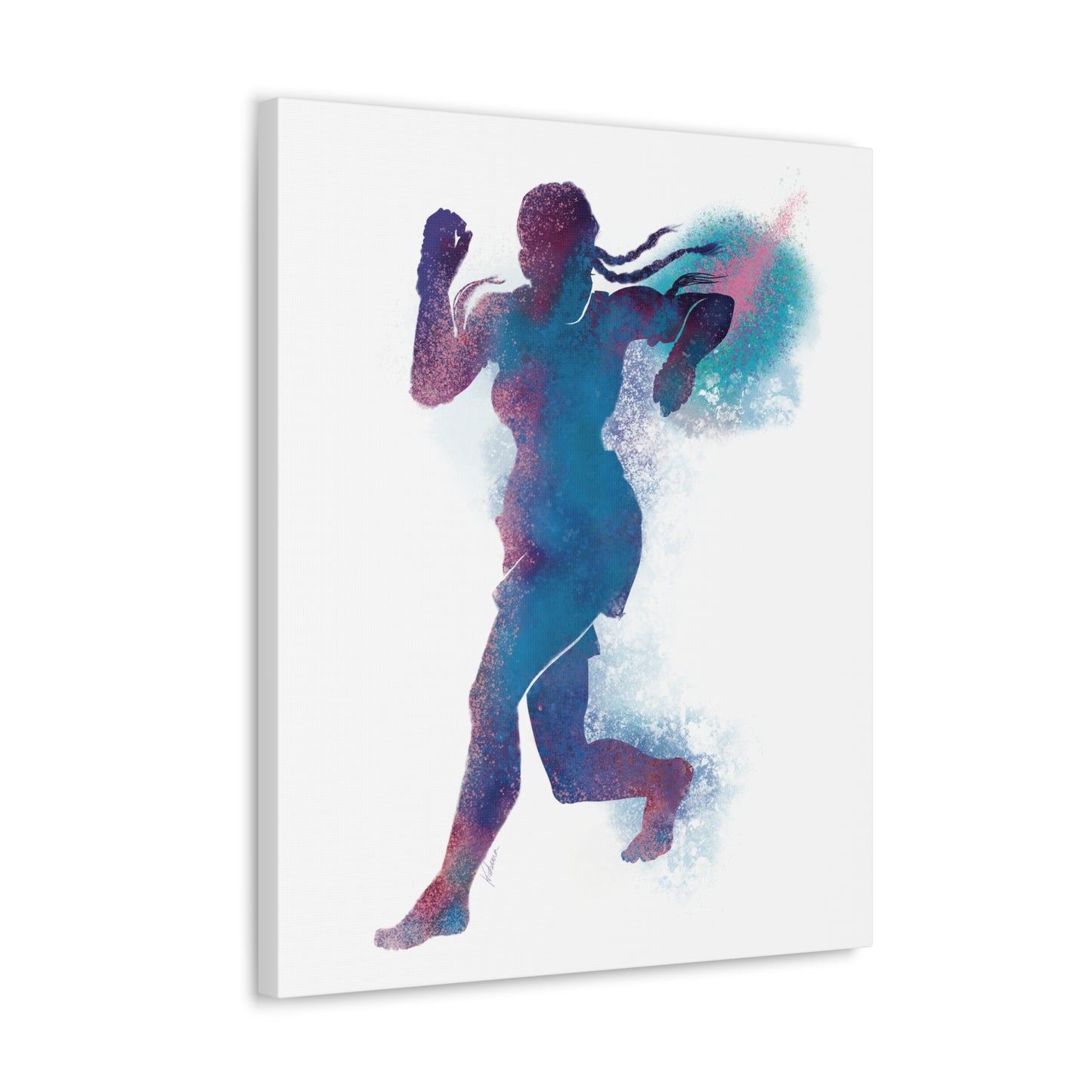 Muay Thai Women Spinning Elbow Canvas Gallery Wraps