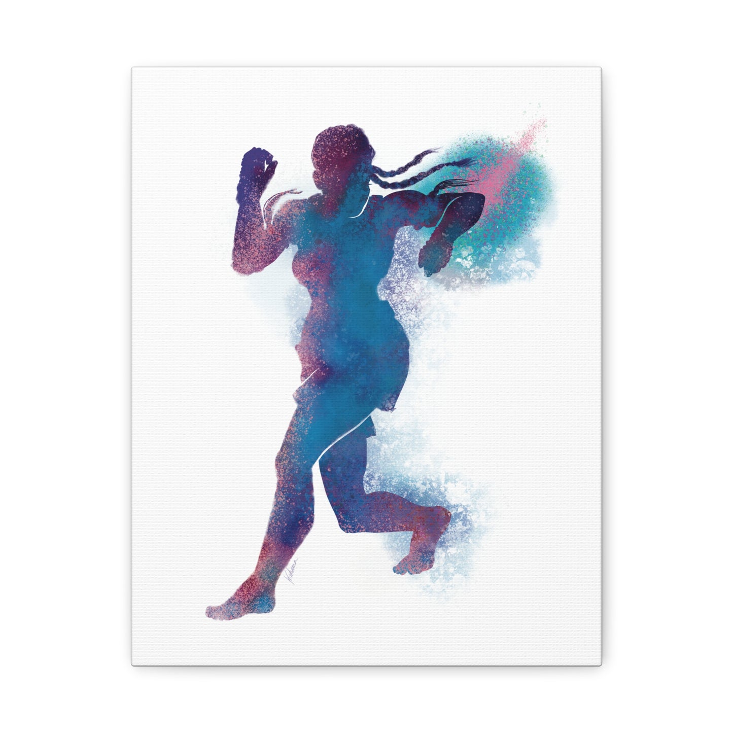 Muay Thai Women Spinning Elbow Canvas Gallery Wraps