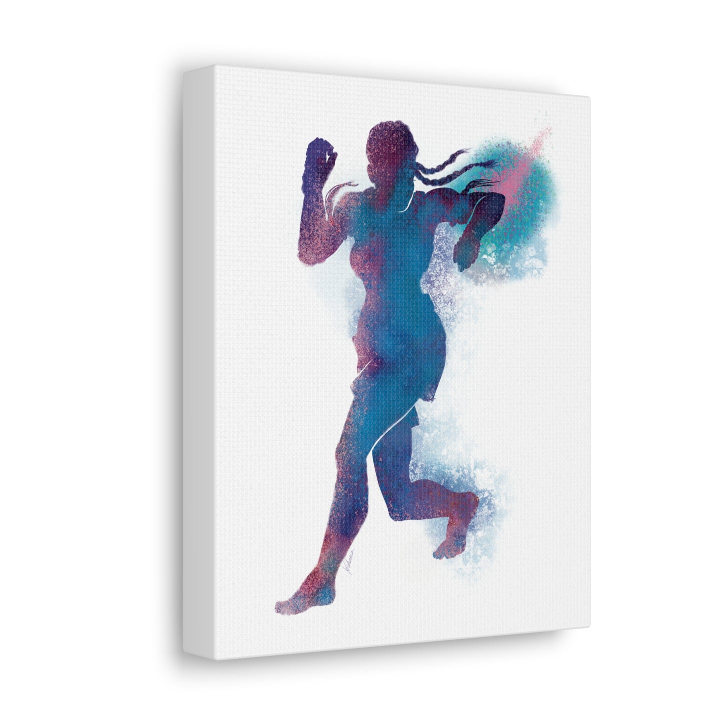 Muay Thai Women Spinning Elbow Canvas Gallery Wraps