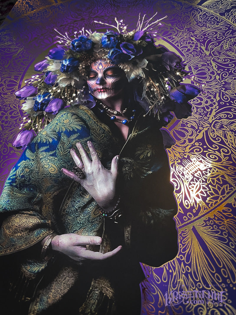 Bouquet "Flowers Of The Grave" Reflective Foil Art Print Set Of 4