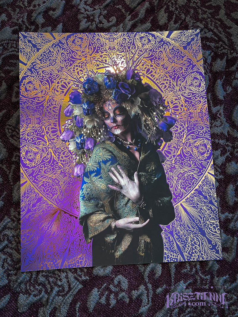 Bouquet "Flowers Of The Grave" Reflective Foil Art Print Set Of 4