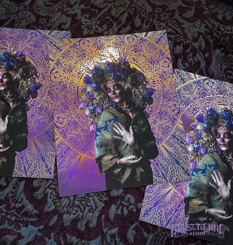 Tulip "Flowers Of The Grave" Reflective Foil Art Print