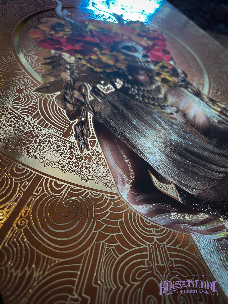 Sunflower "Flowers Of The Grave" Reflective Foil Art Print