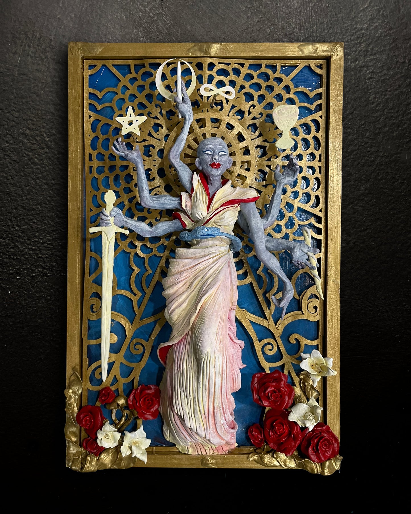 "The Magician" Original Mixed Media Wall Hanging Sculpture