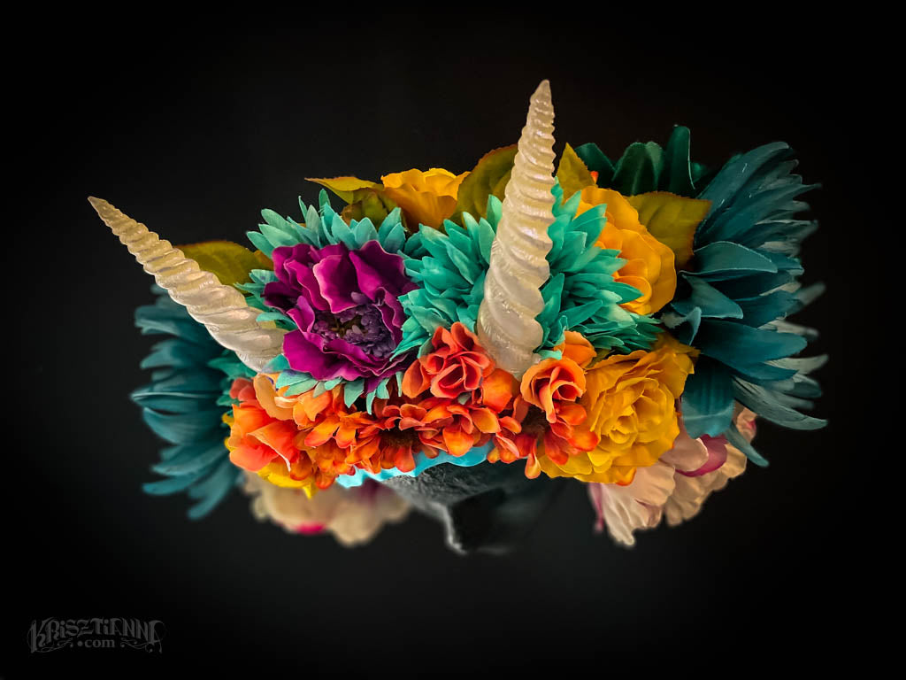 Turquoise Spring Fawn Flower Headdress