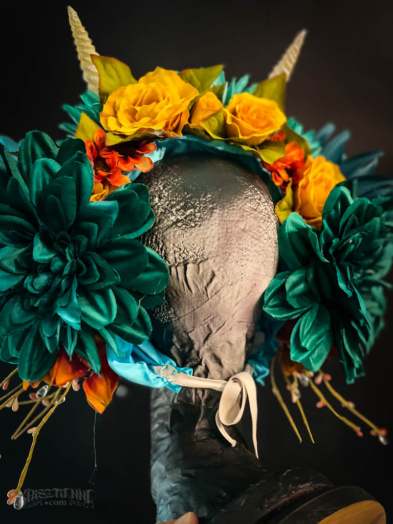 Turquoise Spring Fawn Flower Headdress