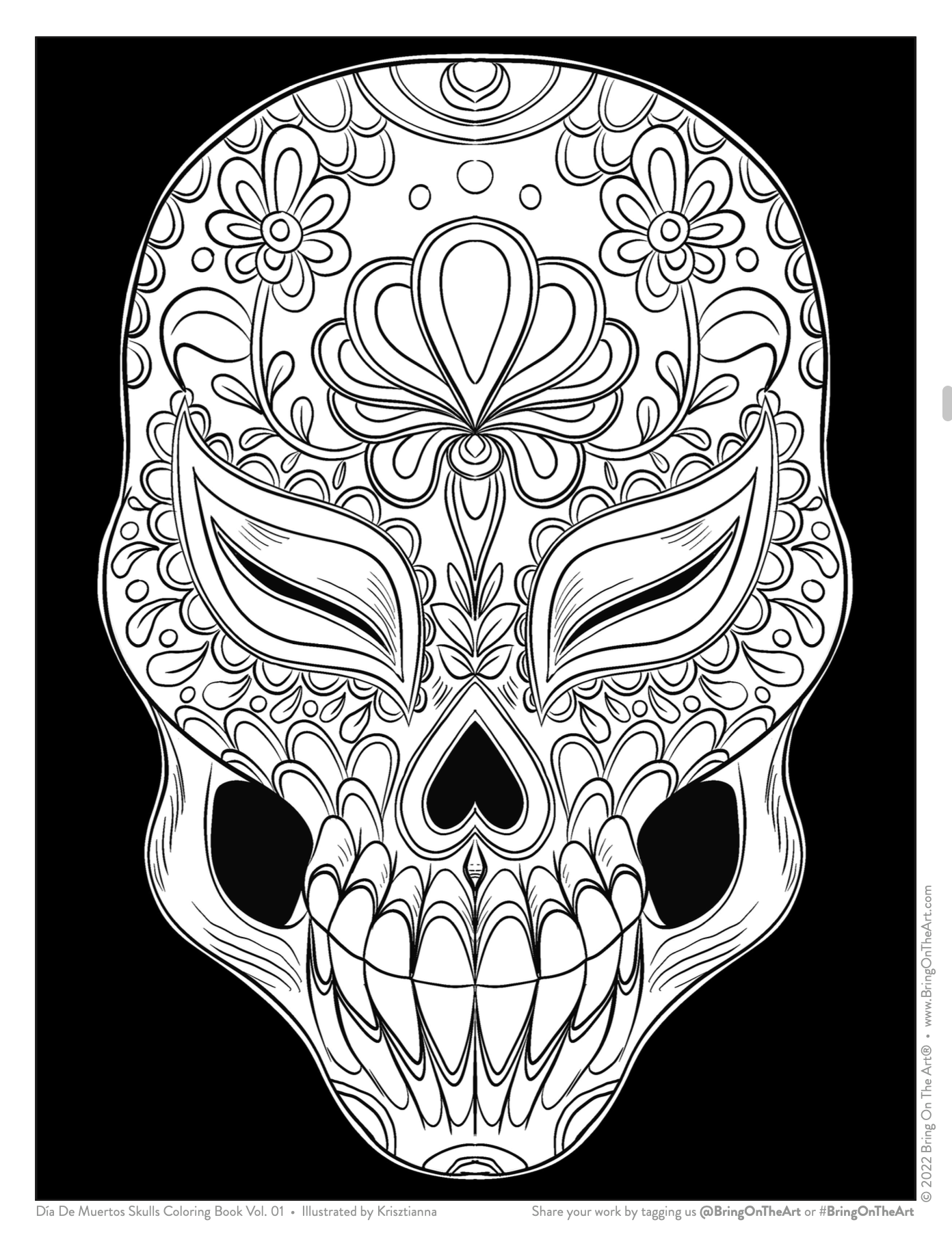 Día De Muertos Skulls Coloring Book Vol. 01