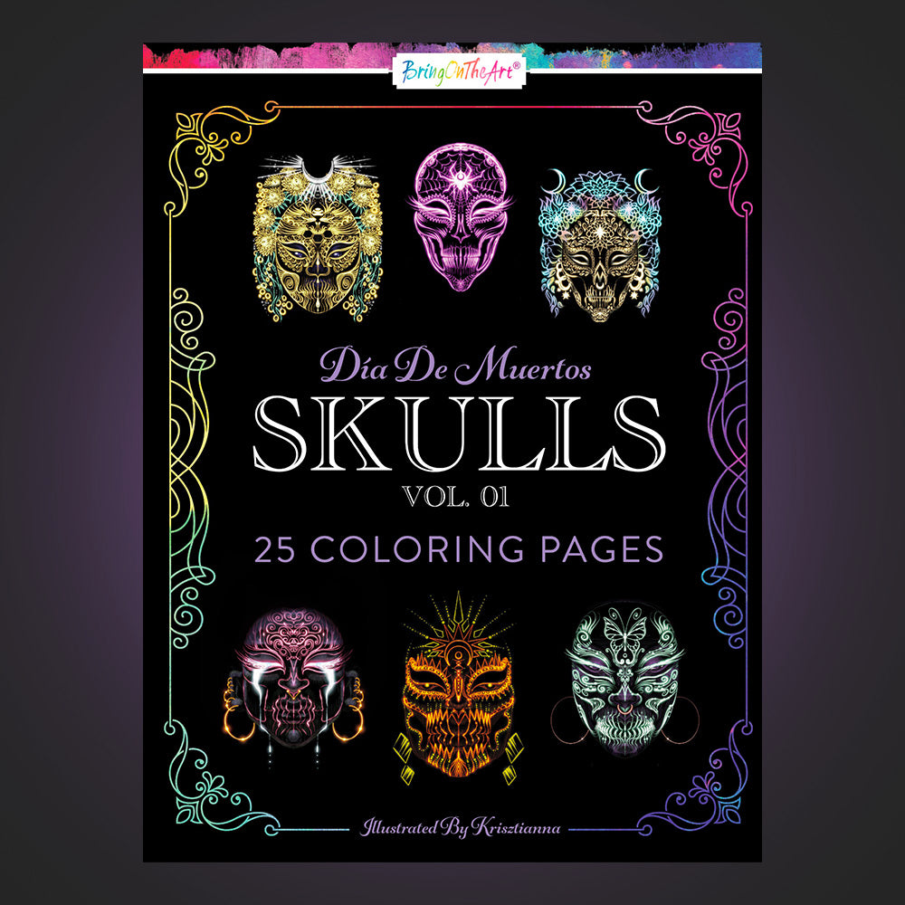 Día De Muertos Skulls Coloring Book Vol. 01