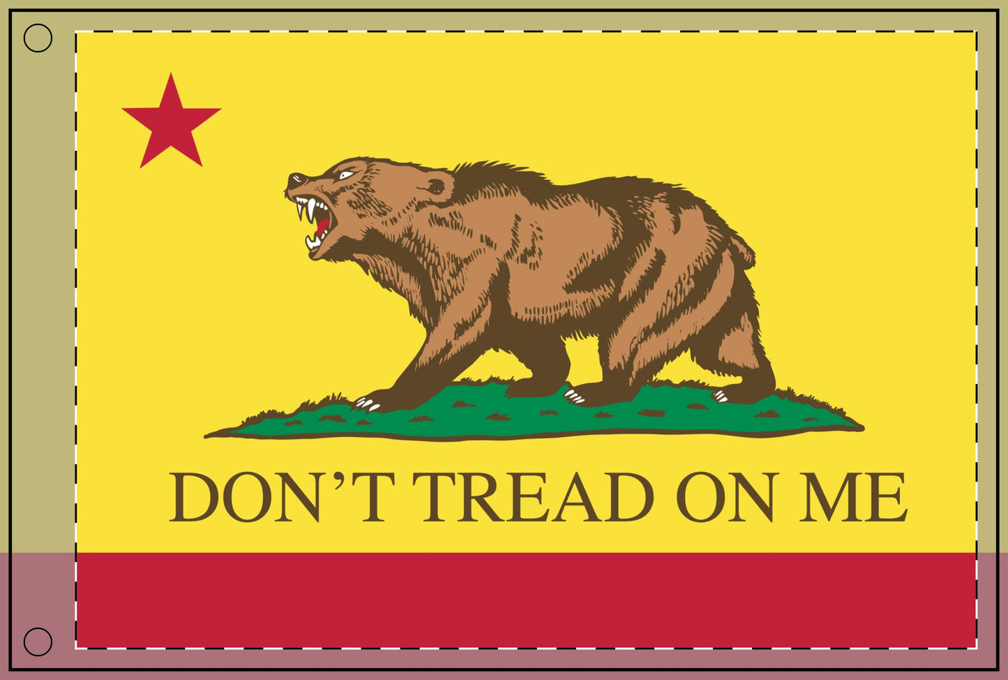 "California Bear: Don't Tread on Me" Double-Sided Flag