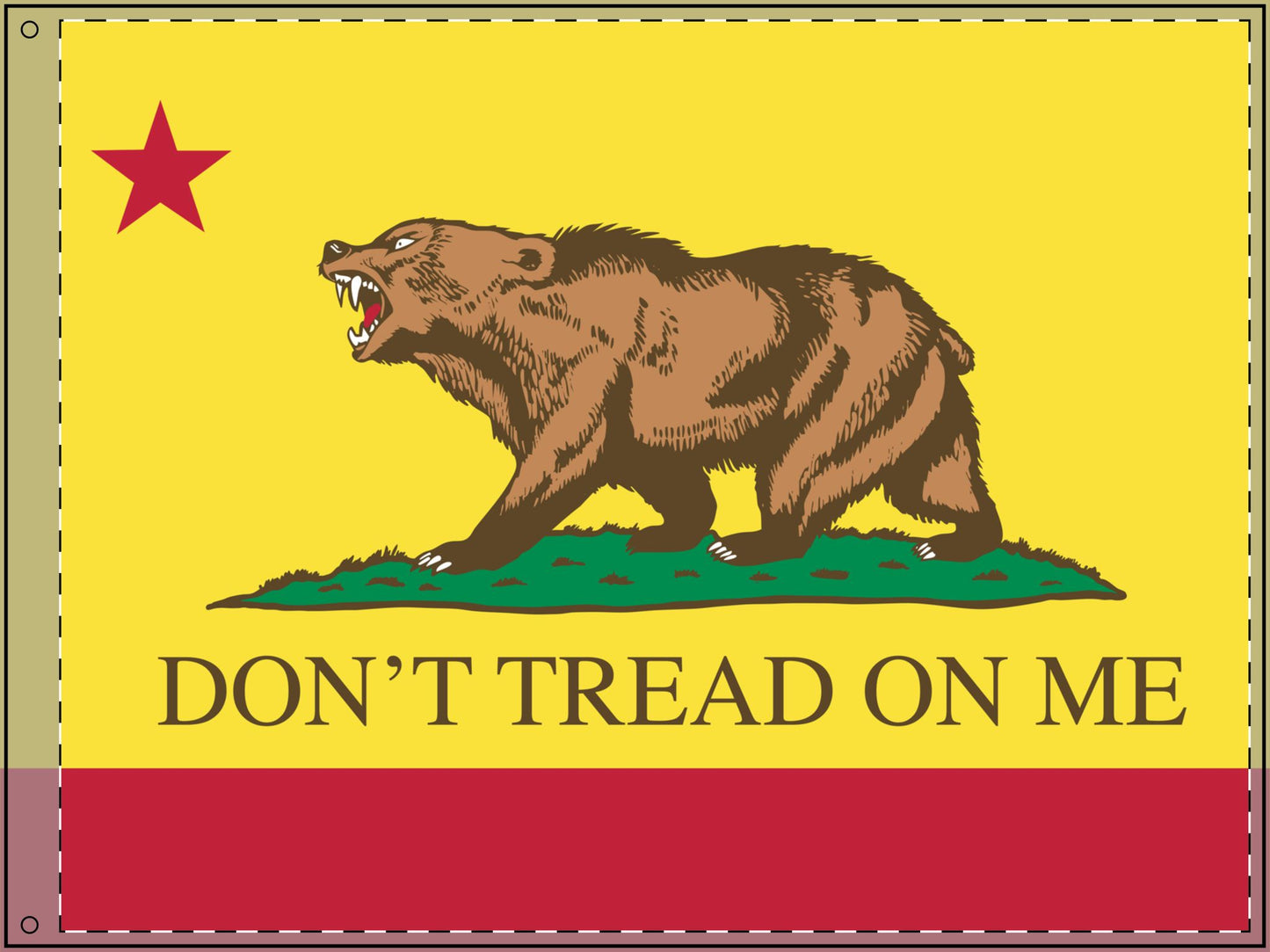"California Bear: Don't Tread on Me" Double-Sided Flag