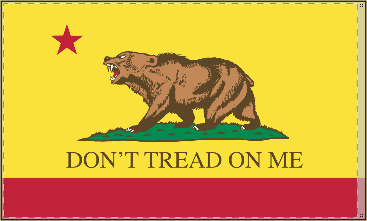 "California Bear: Don't Tread on Me" Double-Sided Flag