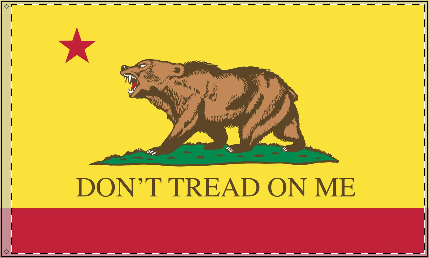 "California Bear: Don't Tread on Me" Double-Sided Flag
