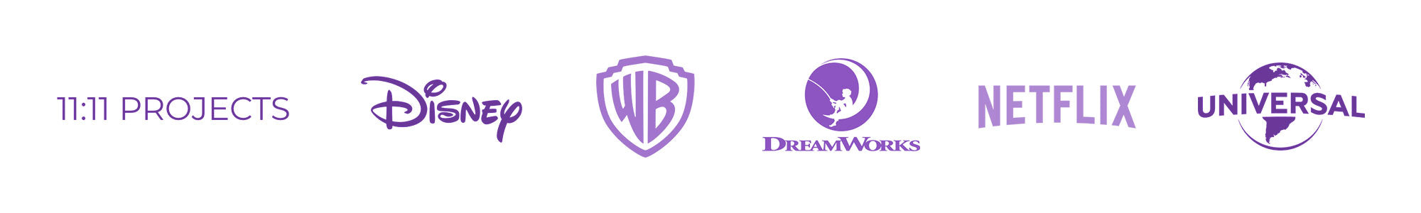 1111 Projects, Disney, Warner Brothers, Dreamworks, Netflix, Universal