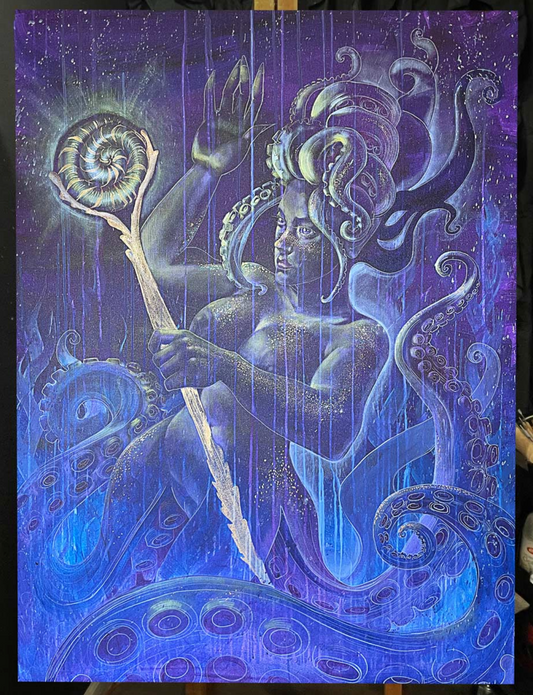 "Moonshell" Original Acrylic Sea Witch Painting