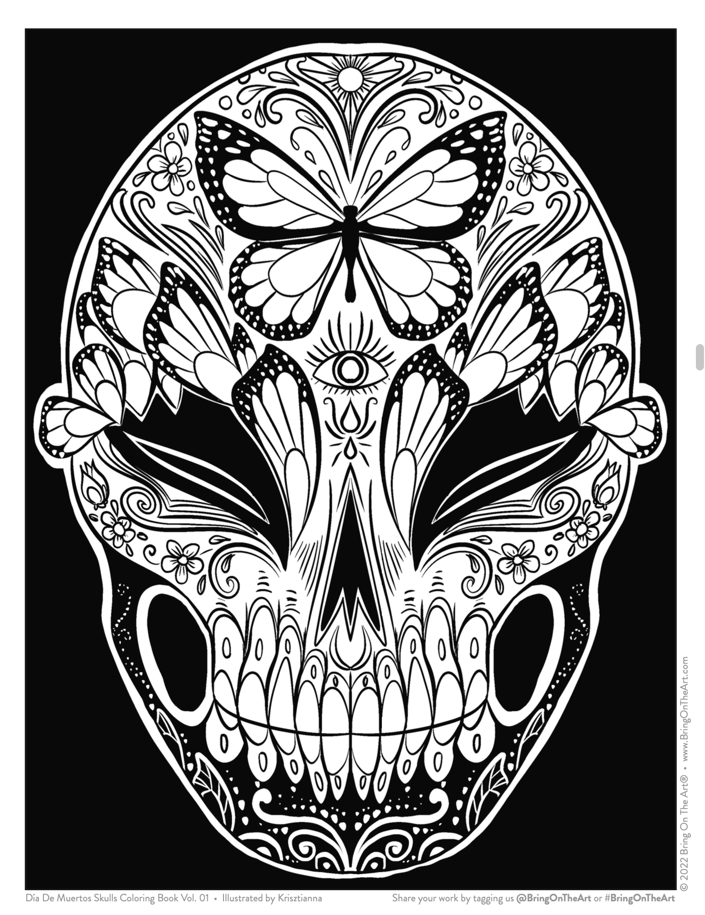 Día De Muertos Skulls Coloring Book Vol. 01